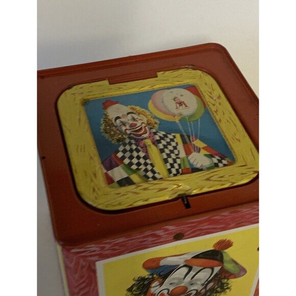 Vintage 1950s Mattel Metal Clown Wind Up Jack in the Box Toy READ - Picture 5 of 12